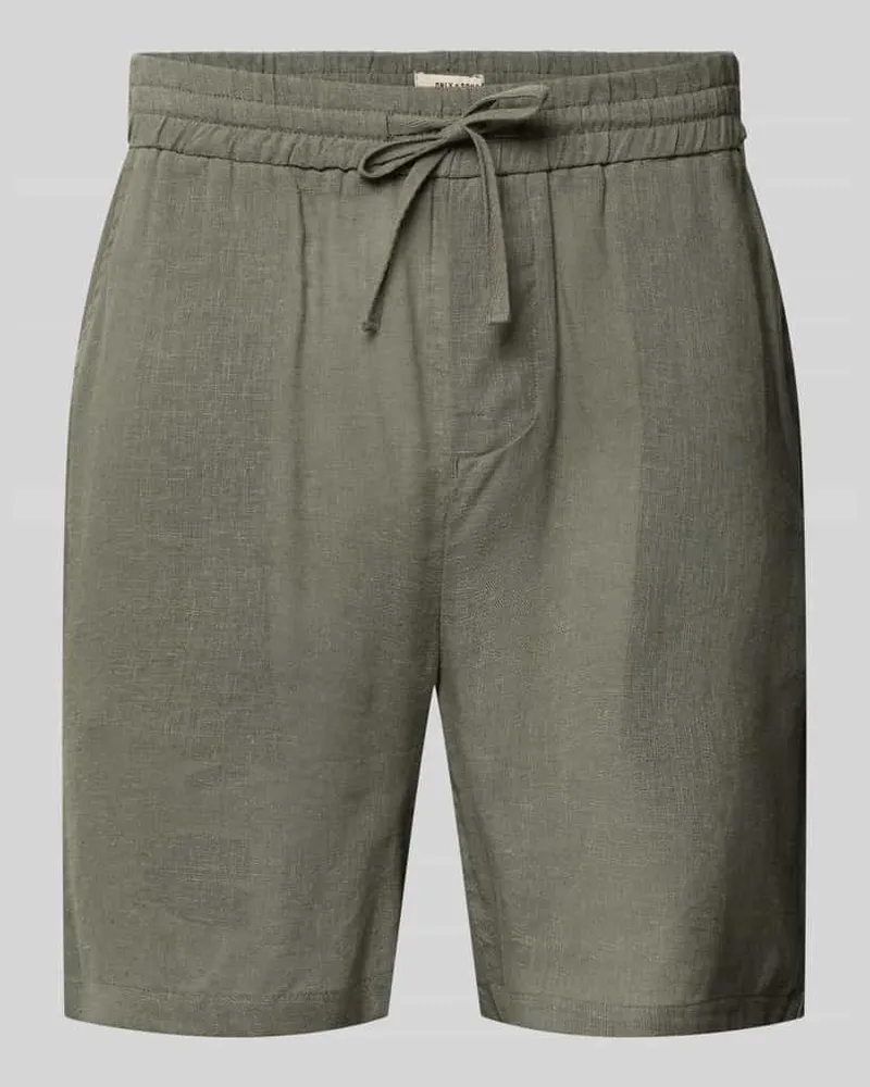 Only & Sons Regular Fit Shorts aus Leinen-Viskose-Mix Modell 'LAURENCE Mittelgrau