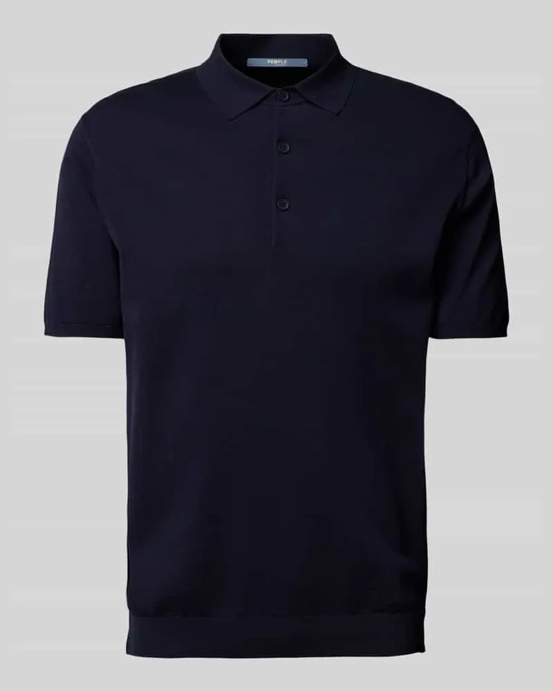 People of Shibuya Poloshirt mit Seitenschlitzen Modell 'NITO Marine