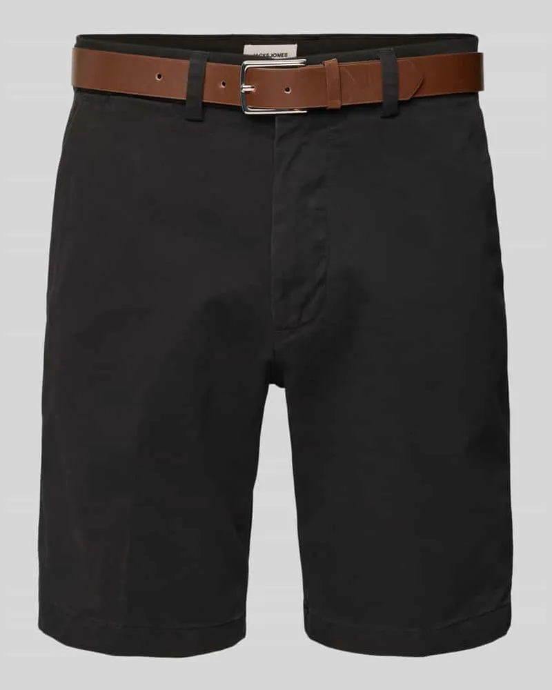 Jack & Jones Regular Fit Chino-Shorts mit Gürtel Modell 'MARCO FRANCO 
