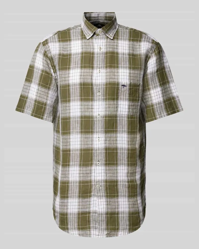 Fynch-Hatton Regular Fit Freizeithemd aus reinem Leinen Khaki