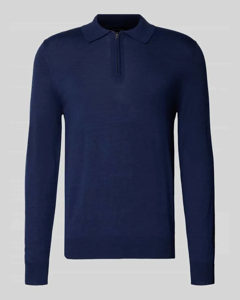 Christian Berg Strickpullover aus Woll-Mix mit Umlegekragen 