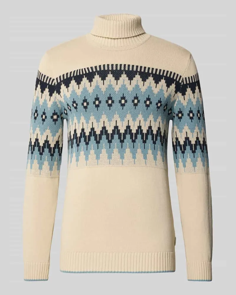 Blend Strickpullover mit gerippten Abschlüssen Modell 'BENJI Offwhite