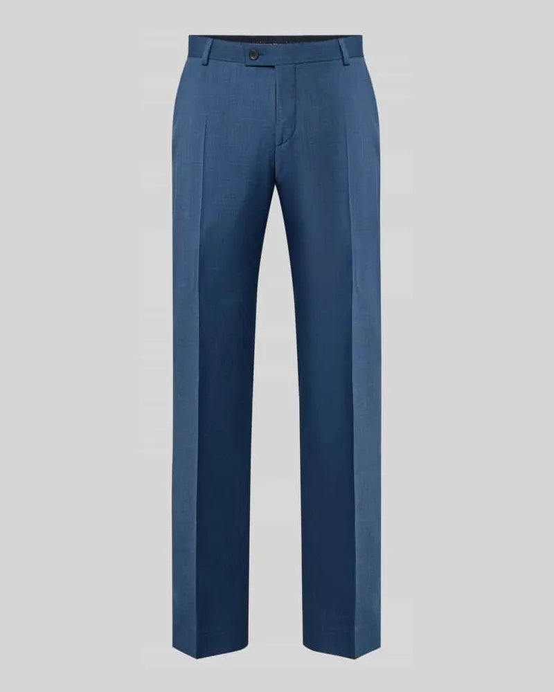 Bugatti Regular Fit Anzughose mit Bügelfalten Blau