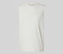 Top mit Label-Stitching und Rundhalsausschnitt
