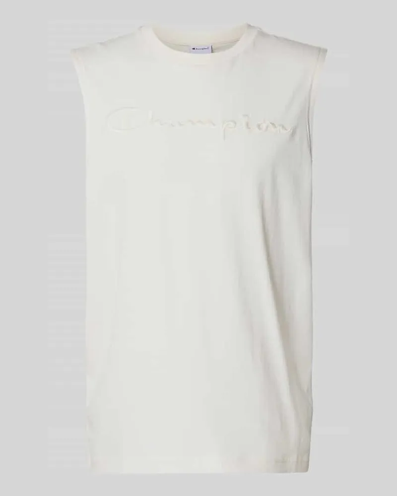 Champion Top mit Label-Stitching und Rundhalsausschnitt Offwhite