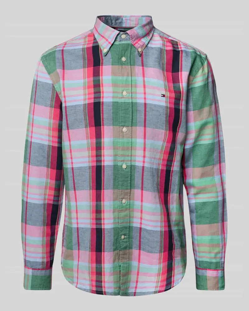 Tommy Hilfiger Regular Fit Freizeithemd aus Baumwoll-Leinen-Mix 