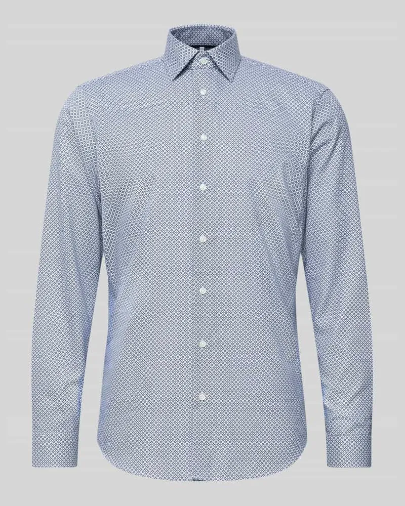 Christian Berg Regular Fit Business Hemd aus Baumwolle mit Kentkragen Bleu