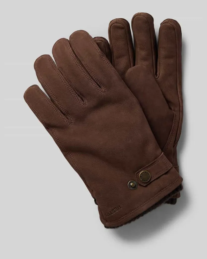 Hestra Handschuhe aus echtem Leder Modell 'Bergvik Hellbraun