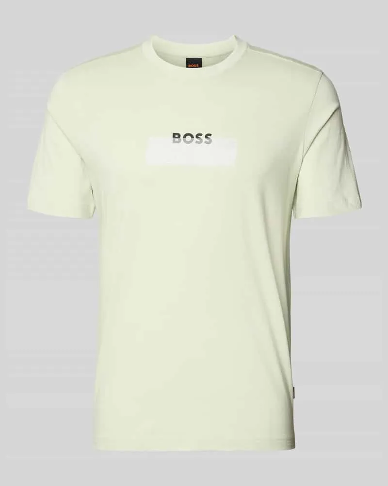 HUGO BOSS Regular Fit T-Shirt aus reiner Baumwolle Modell 'Te_LOGOTAPE Lind