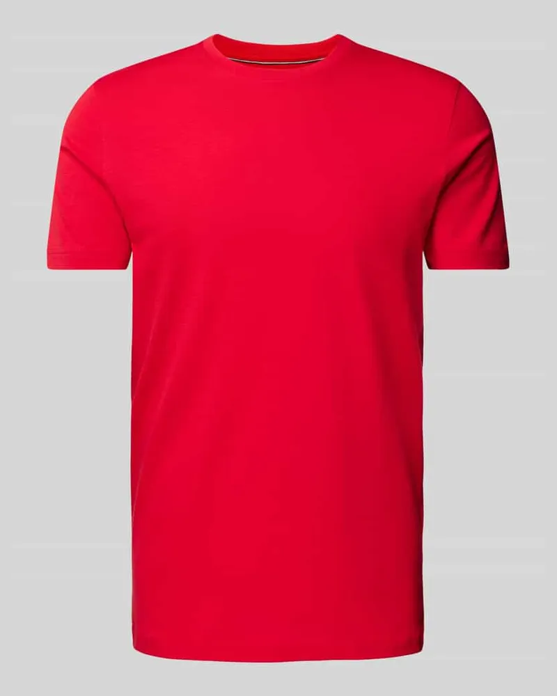 Christian Berg T-Shirt mit geripptem Rundhalsausschnitt 