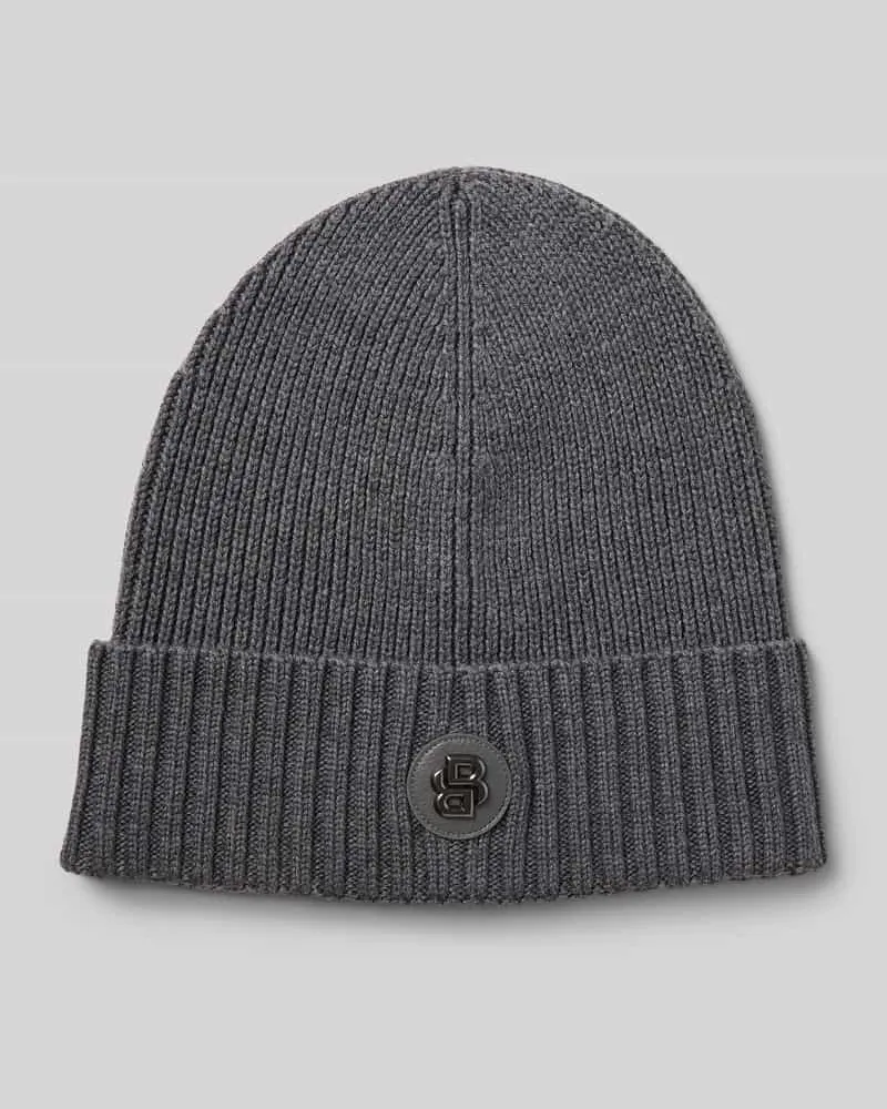HUGO BOSS Beanie aus reiner Schurwolle Modell 'FATI Anthrazit