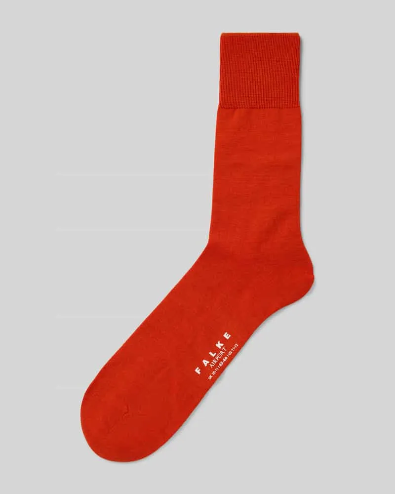Falke Socken mit geripptem Abschluss Dunkelorange