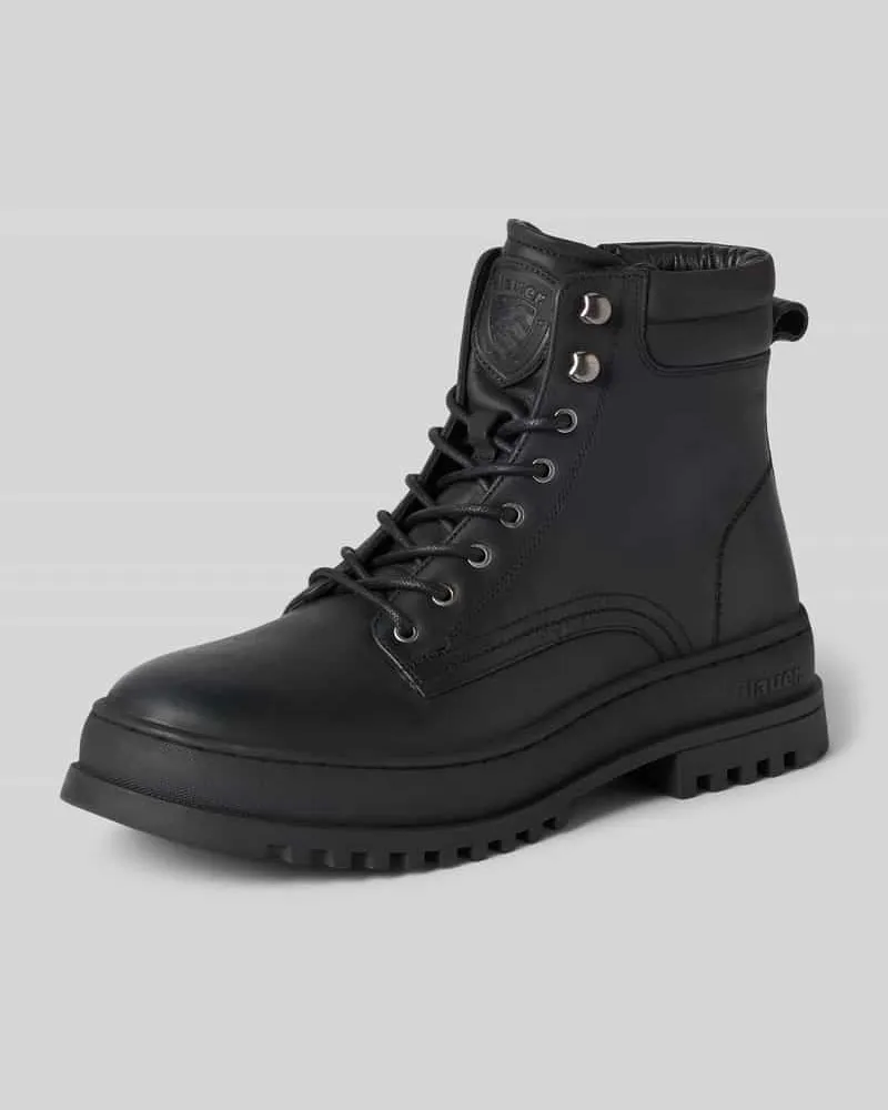 Blauer Schnürstiefel mit Label-Detail Modell 'IUKA Black