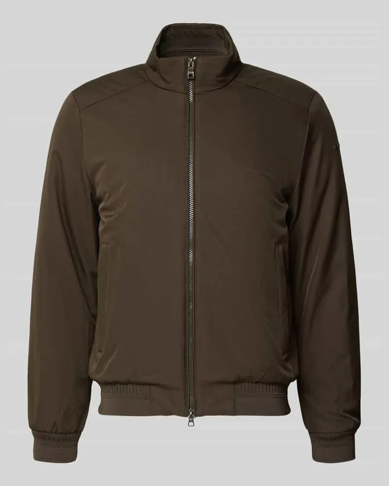 Geox Blouson mit Zweiwege-Reißverschluss und Eingrifftaschen Oliv