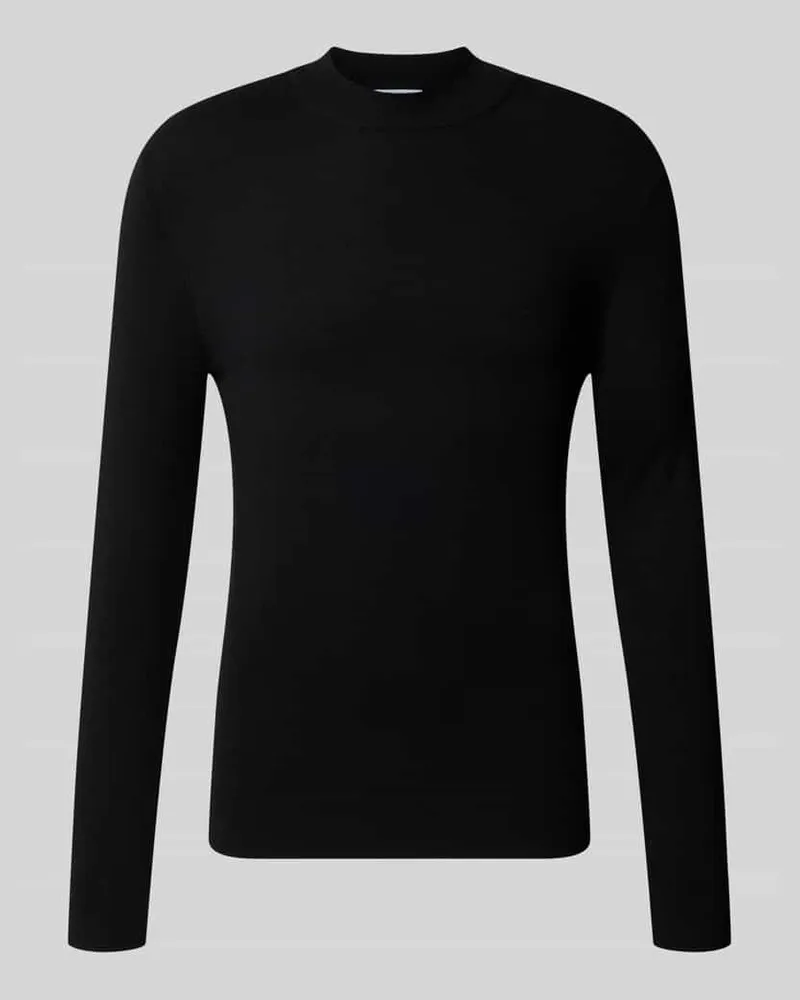 Antony Morato Slim Fit Strickpullover aus Viskose-Mix mit Stehkragen Black