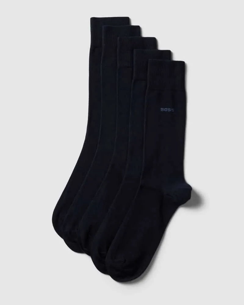HUGO BOSS Socken mit Label-Detail im 4er-Pack Dunkelblau