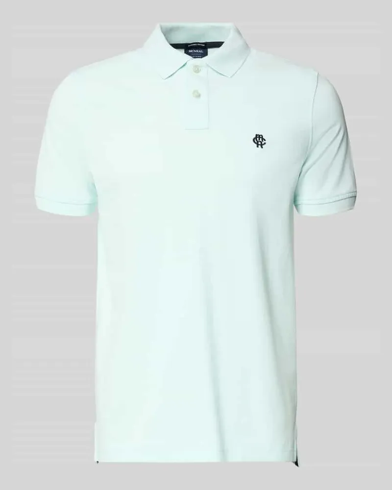 McNeal Slim Fit Poloshirt mit Logo-Stitching Helltuerkis