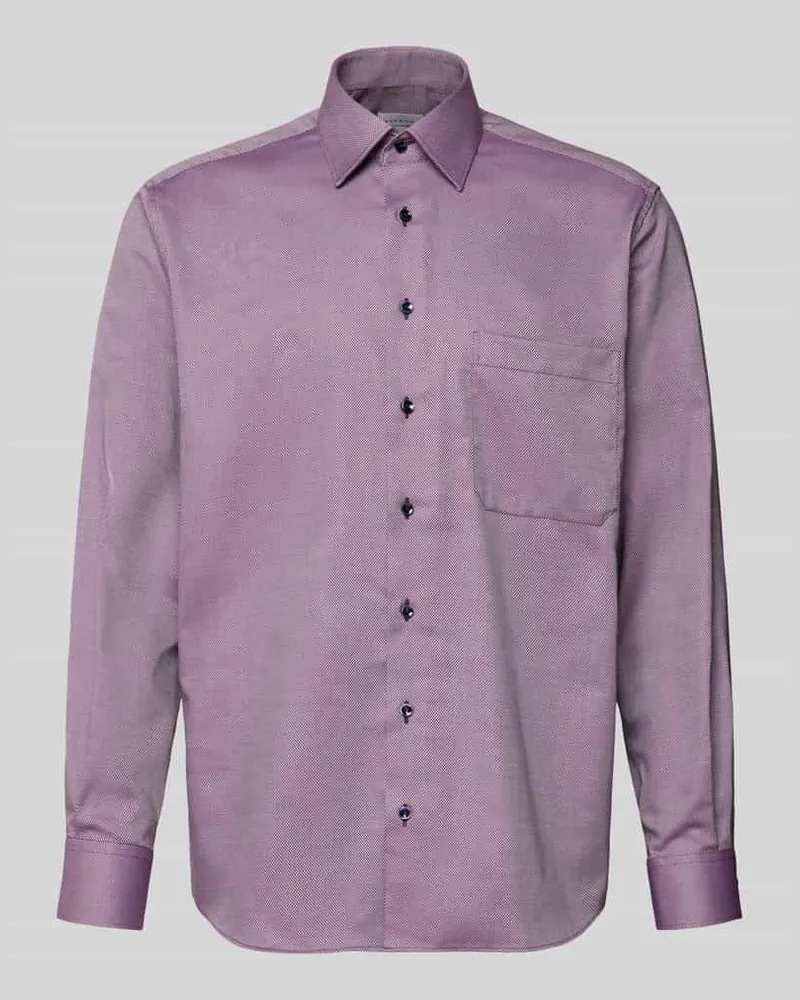 Eterna Comfort Fit Business-Hemd aus Baumwolle mit Kentkragen Flieder