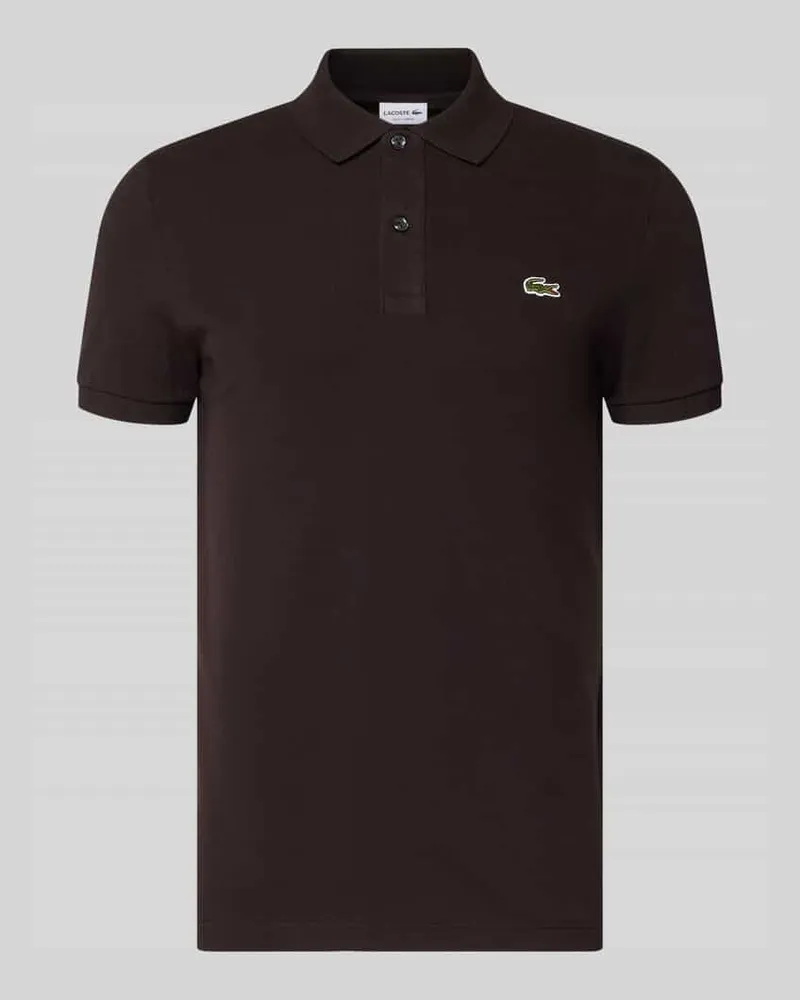 Lacoste Slim Fit Poloshirt aus reiner Baumwolle Schoko