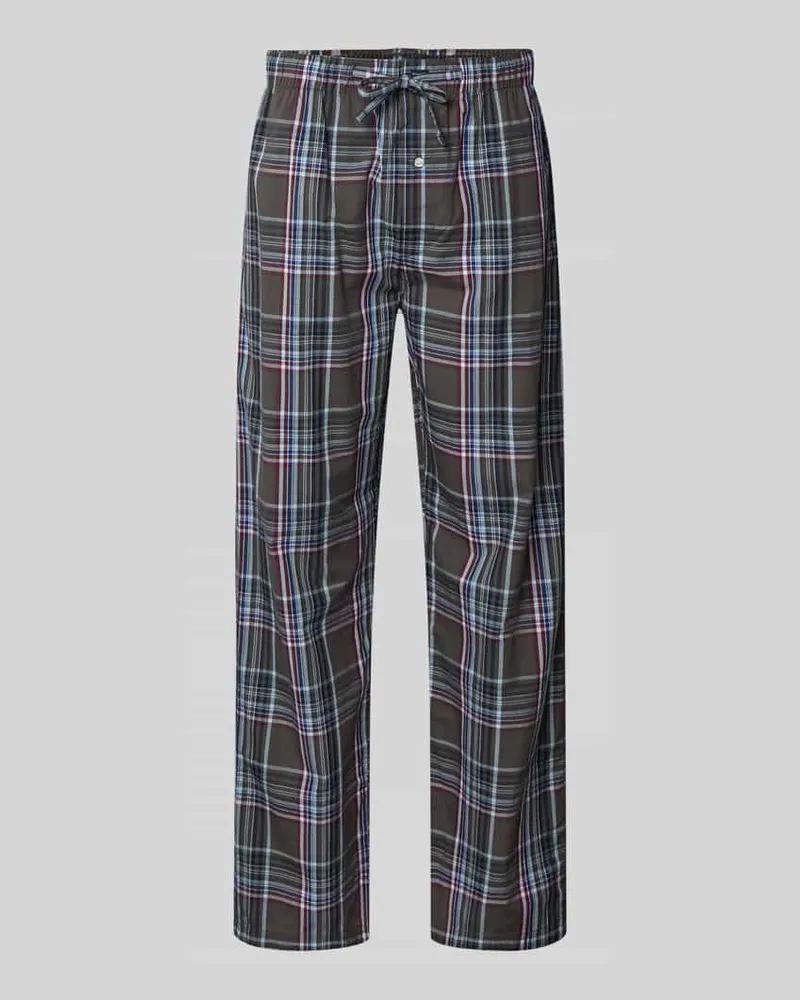 Christian Berg Relaxed Fit Pyjama-Hose mit elastischem Bund Oliv