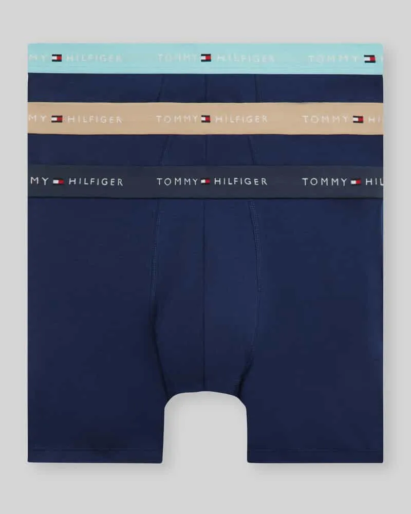 Tommy Hilfiger Regular Fit Trunks aus Baumwoll-Mix im 3er-Pack Marine