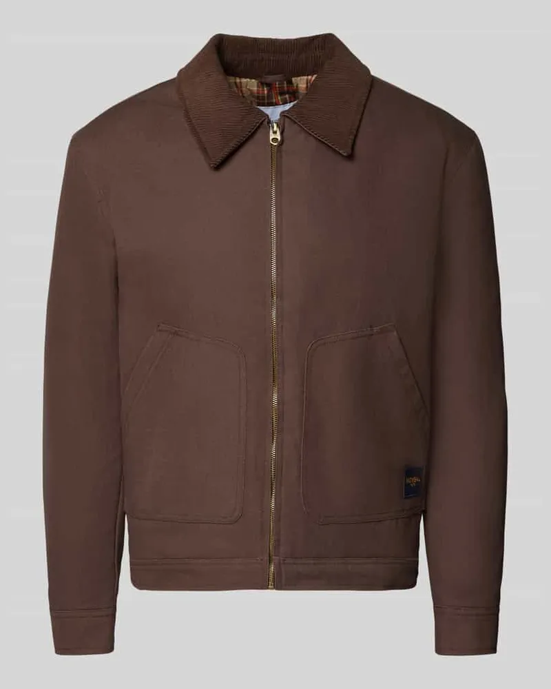 McNeal Regular Fit Jacke aus reiner Baumwolle Schoko