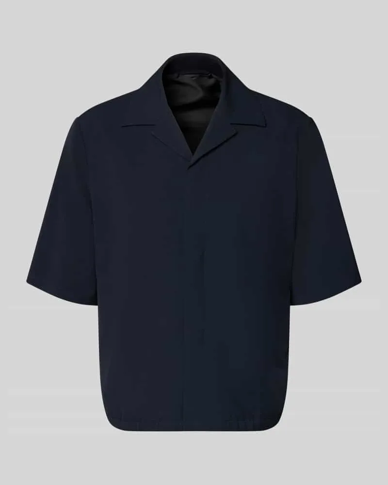 Lindbergh Relaxed Fit Hemdjacke mit Reverskragen Dunkelblau