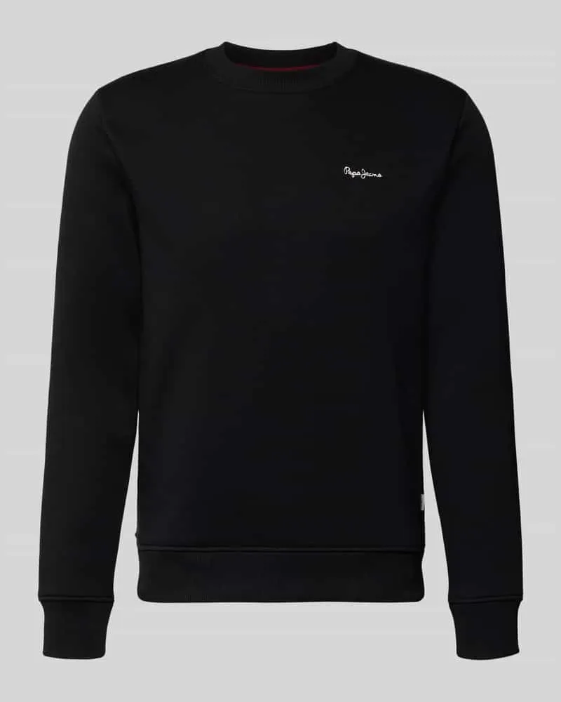 Pepe Jeans Regular Fit Sweatshirt aus Baumwoll-Mix Modell 'GRIFFIN Black