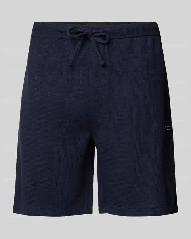 HUGO BOSS Regular Fit Shorts mit Strukturmuster Marine
