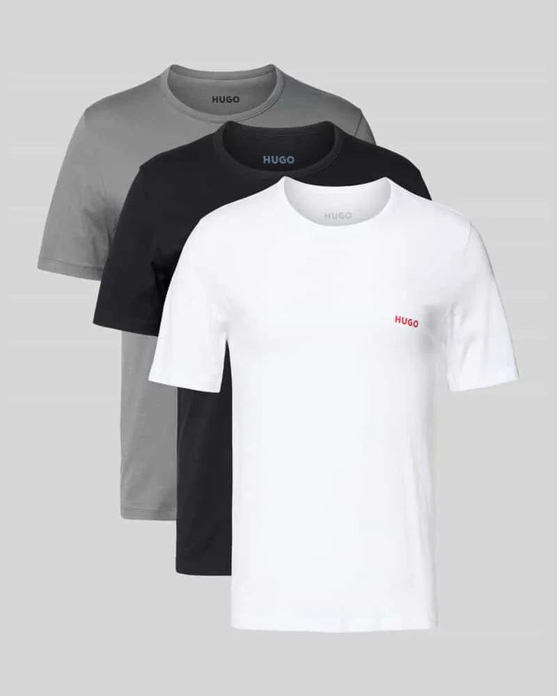 HUGO BOSS Regular Fit T-Shirt Set im 3er-Pack Mittelgrau
