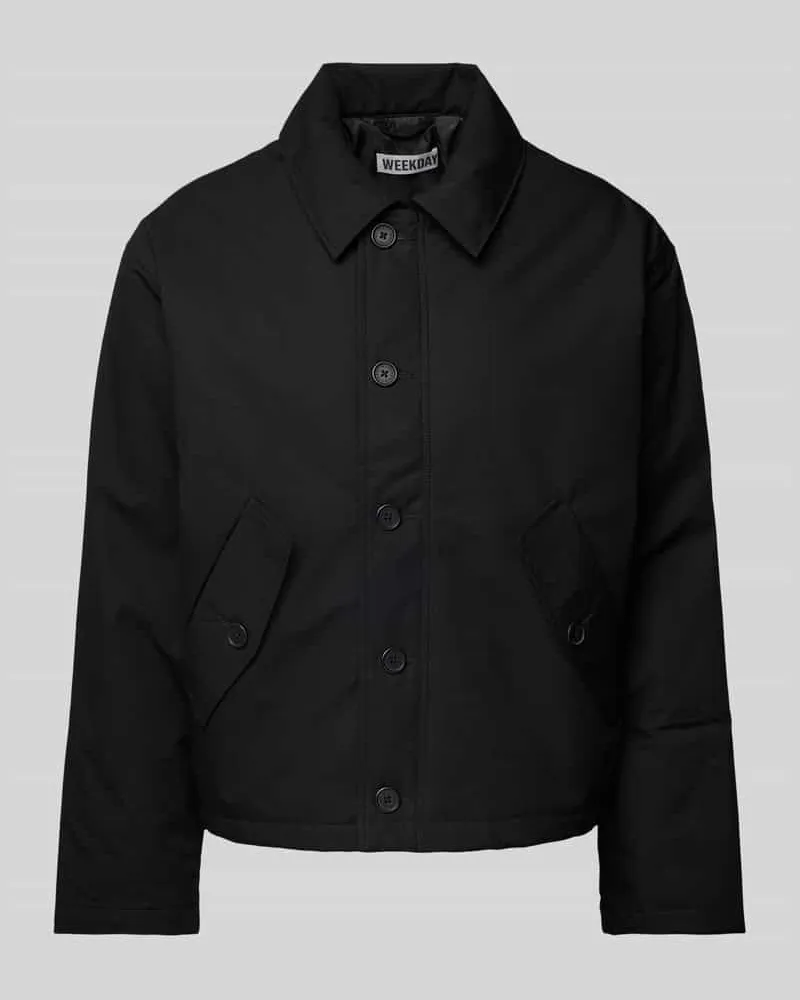 Weekday Hemdjacke mit Knopfleiste Modell 'Andy Black