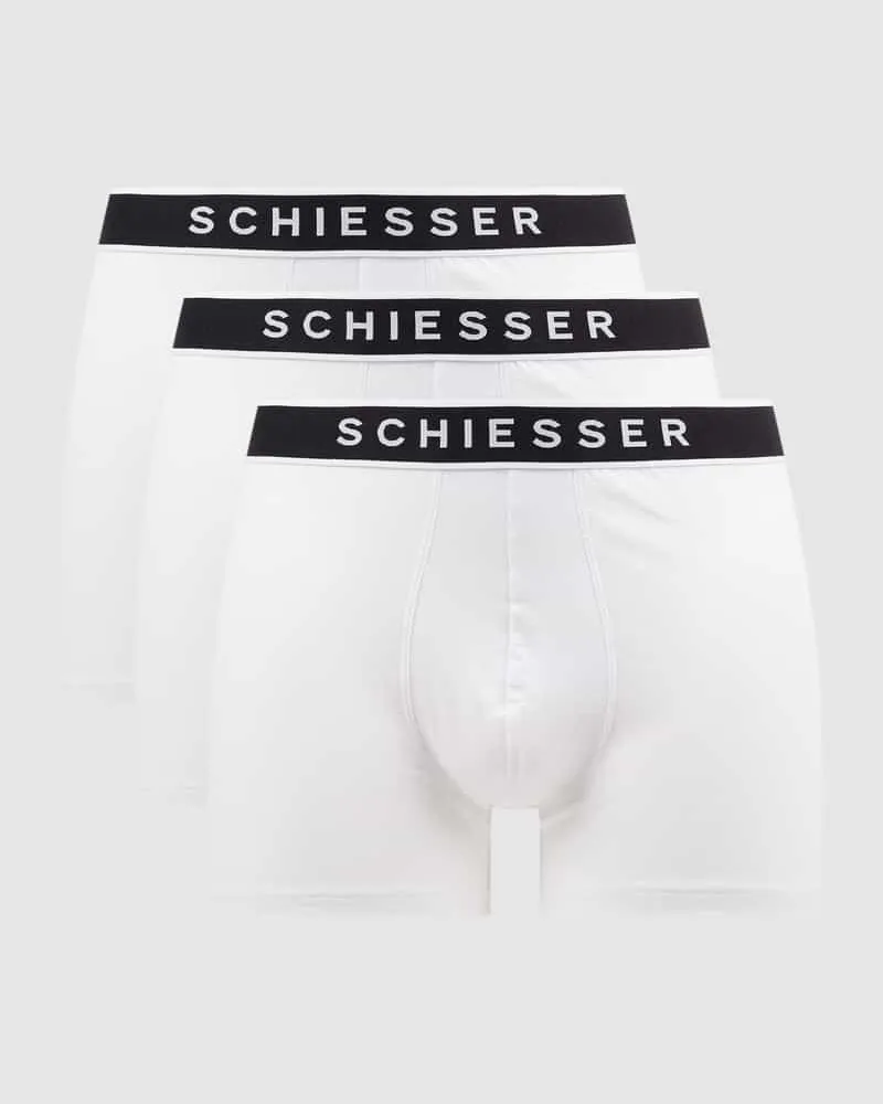 Schiesser Trunks mit Stretch-Anteil im 3er-Pack Weiss