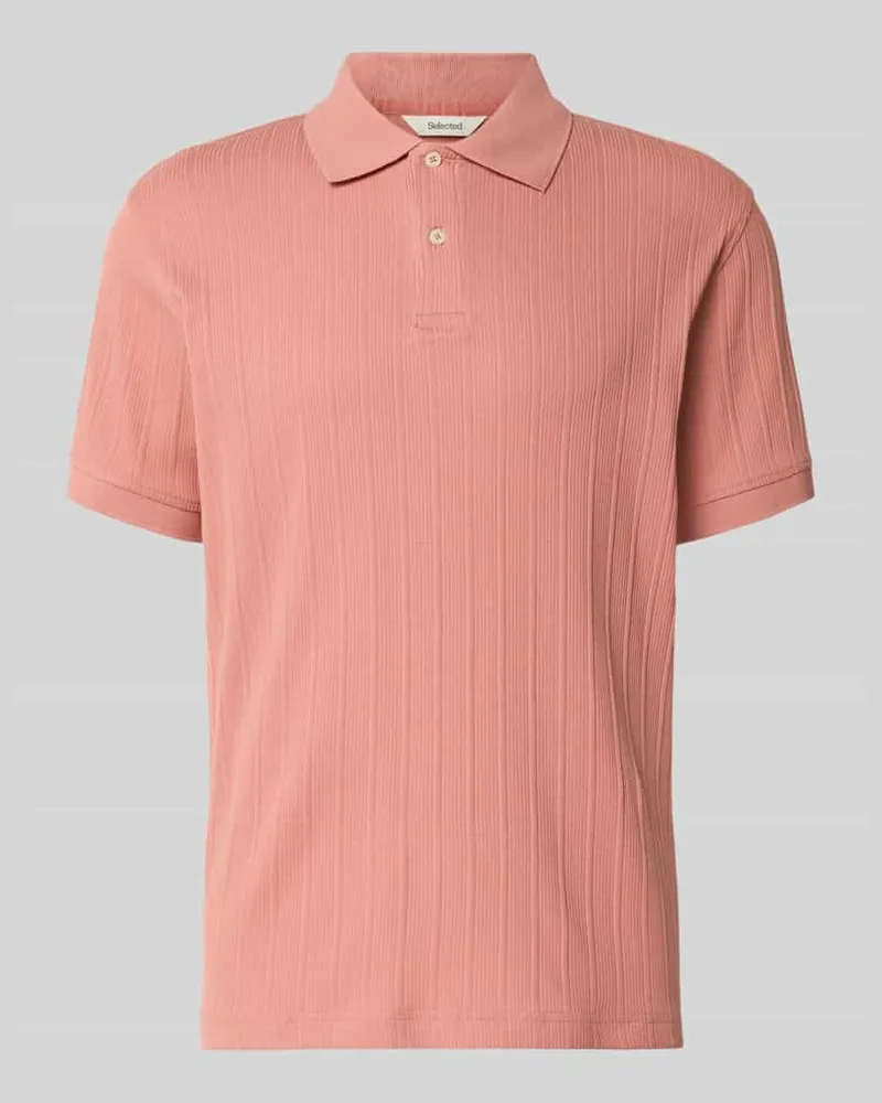 Selected Homme Regular Fit Poloshirt reiner Baumwolle Modell 'COLE Lachs