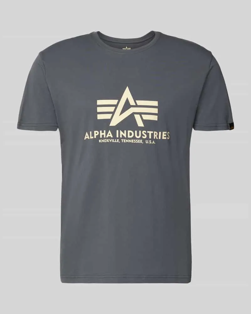 Alpha Industries T-Shirt mit Label-Detail Modell 'BASIC Dunkelgrau