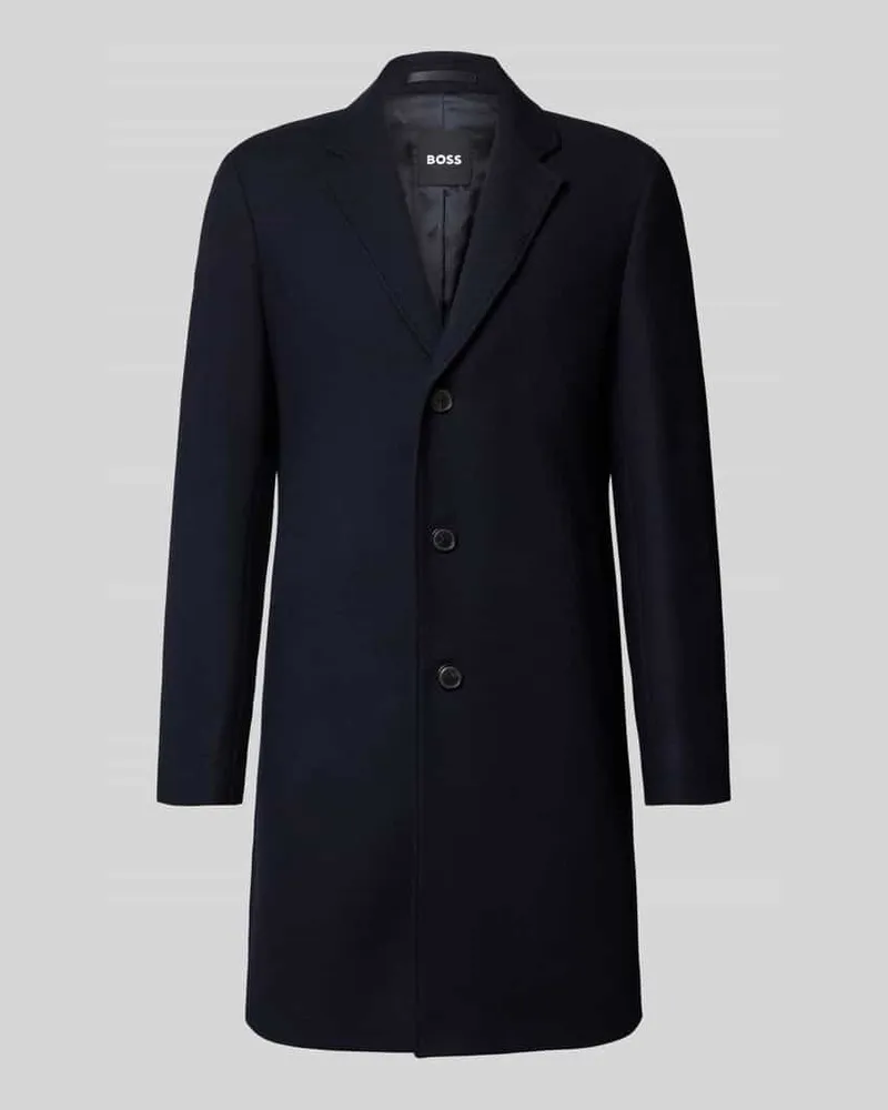 HUGO BOSS Slim Fit Mantel mit einreihiger Knopfleiste Marine