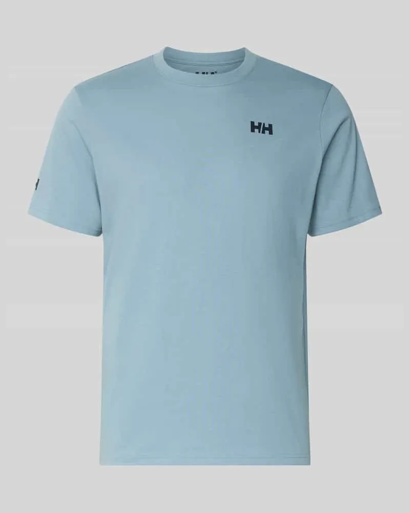 Helly Hansen T-Shirt mit Logo- und Motiv-Print Modell 'SHORELINE Hellblau