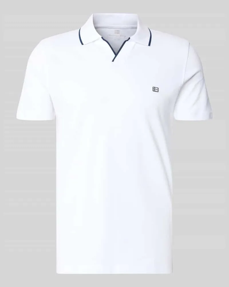 Christian Berg Modern Fit Poloshirt mit Logo-Stitching Weiss