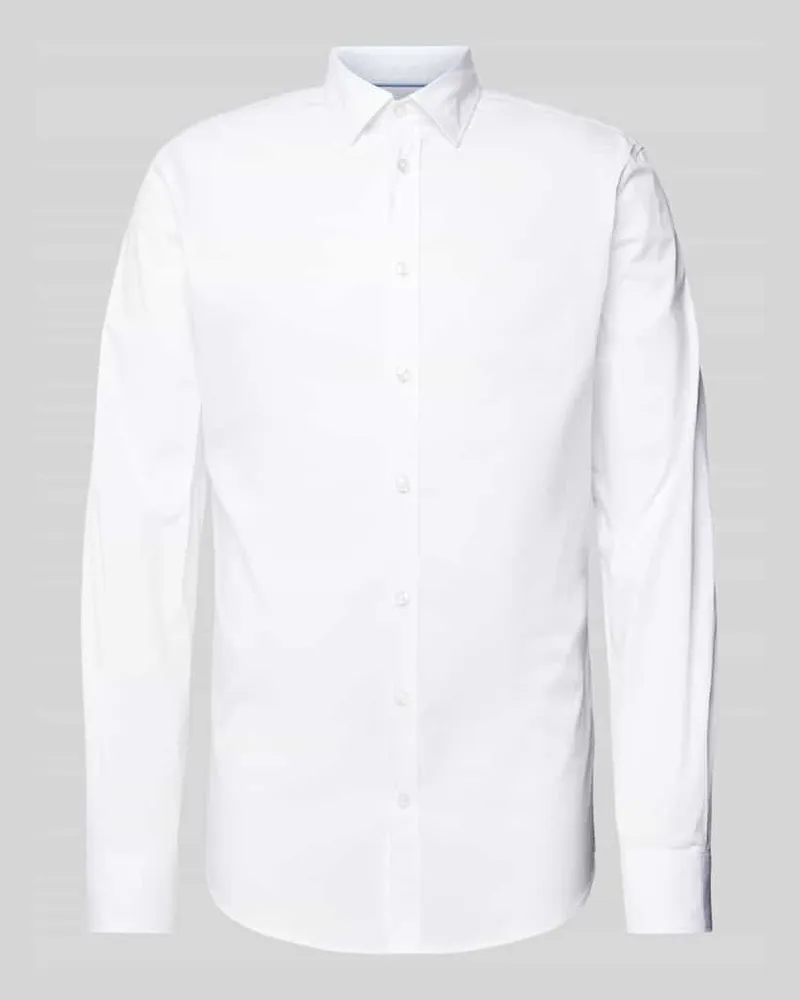 S.Oliver Tailored Fit Business-Hemd mit Kentkragen Weiss