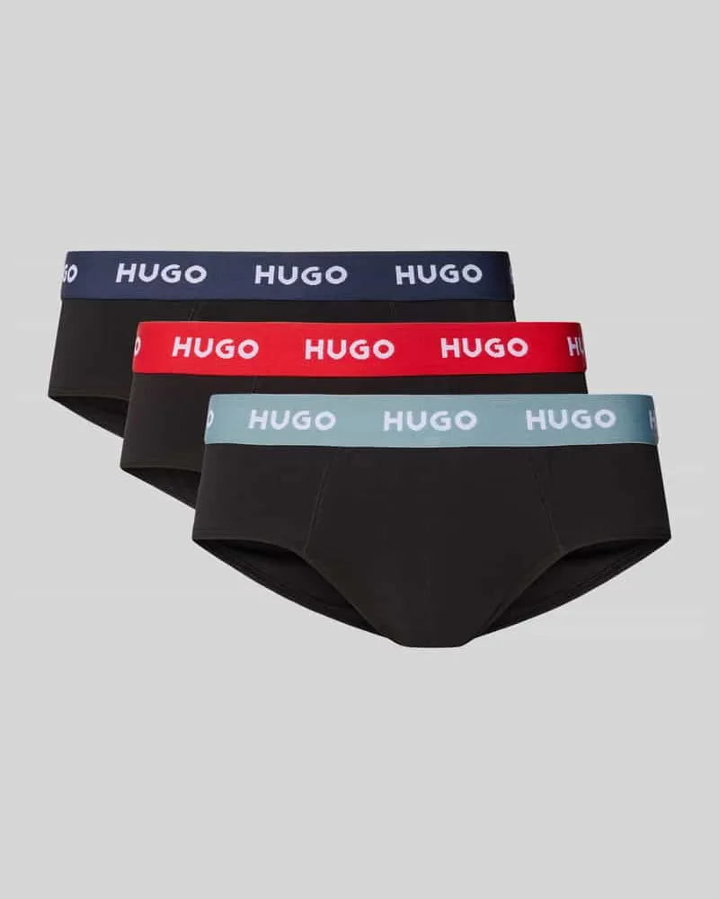 HUGO BOSS Slips im 3-er-Pack aus Baumwoll-Mix Black