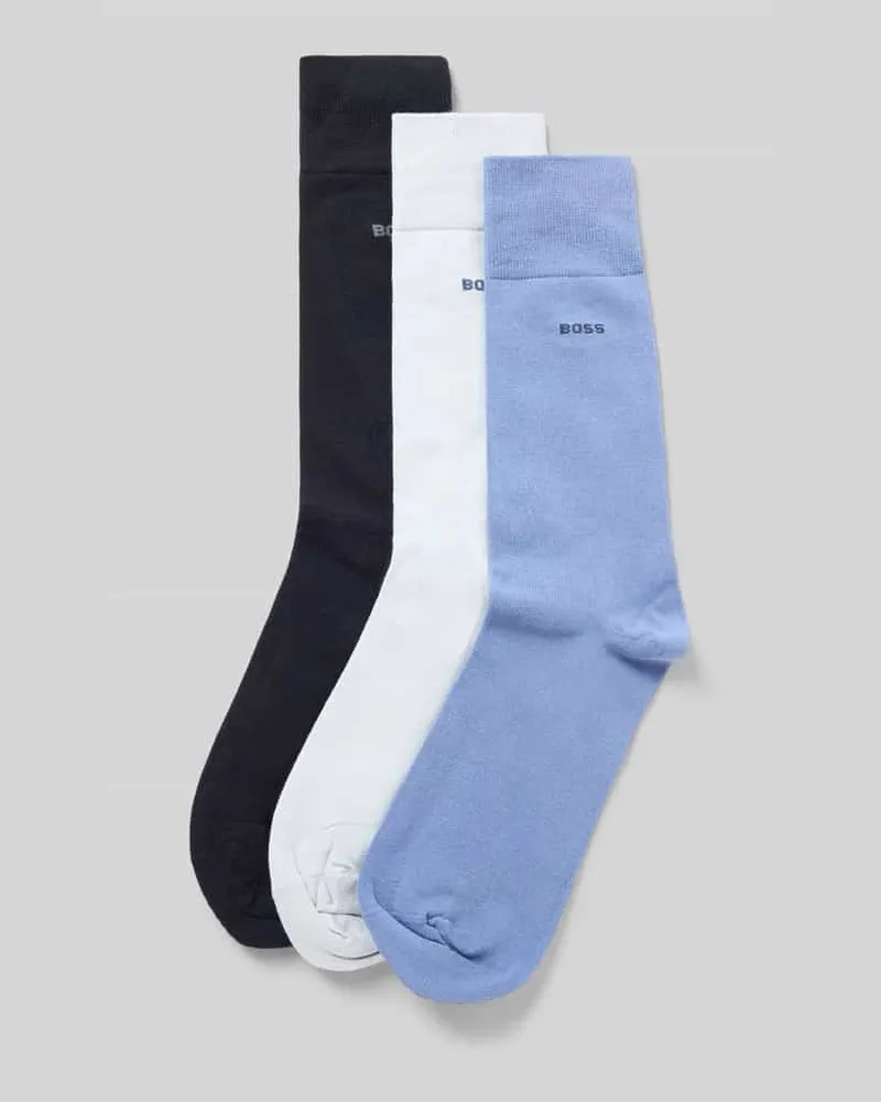 HUGO BOSS Socken aus Baumwoll-Mix im 3er-Pack Modell 'UNI Hellblau