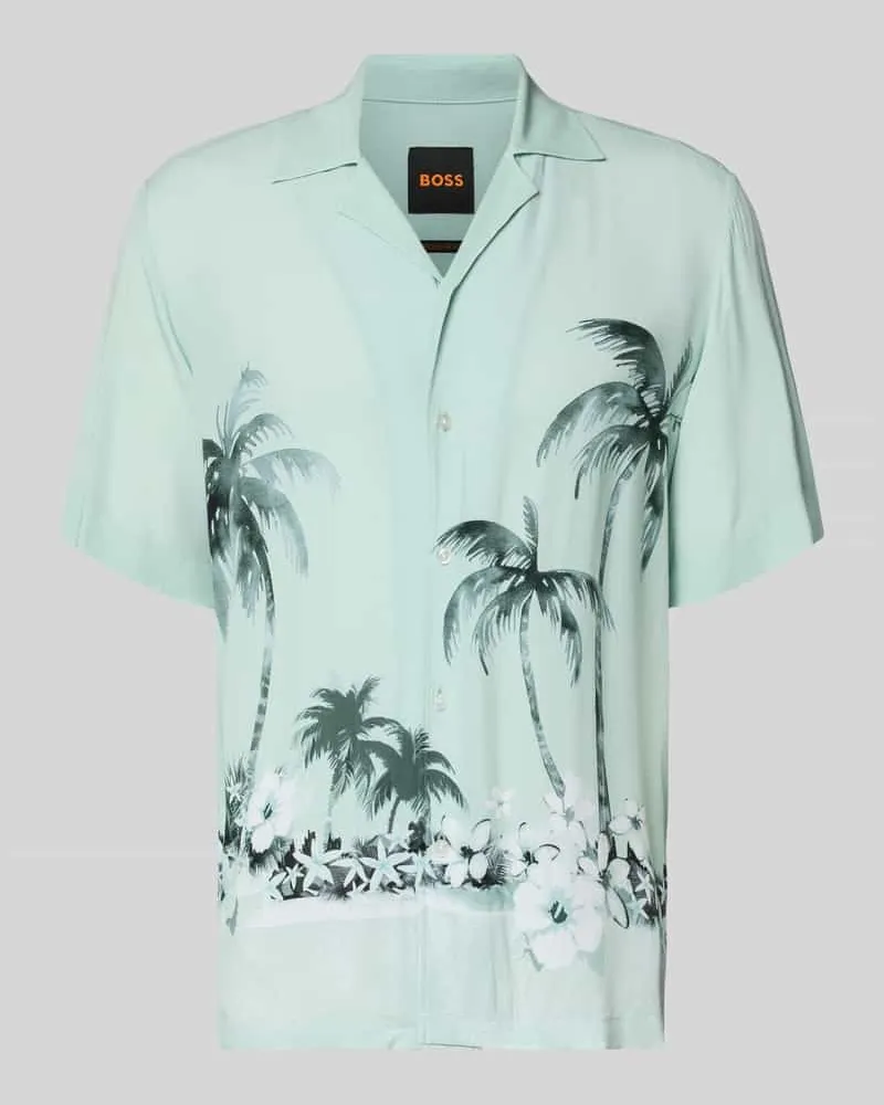 HUGO BOSS Regular Fit Freizeithemd aus Viskose Modell 'RAYER_M Tuerkis