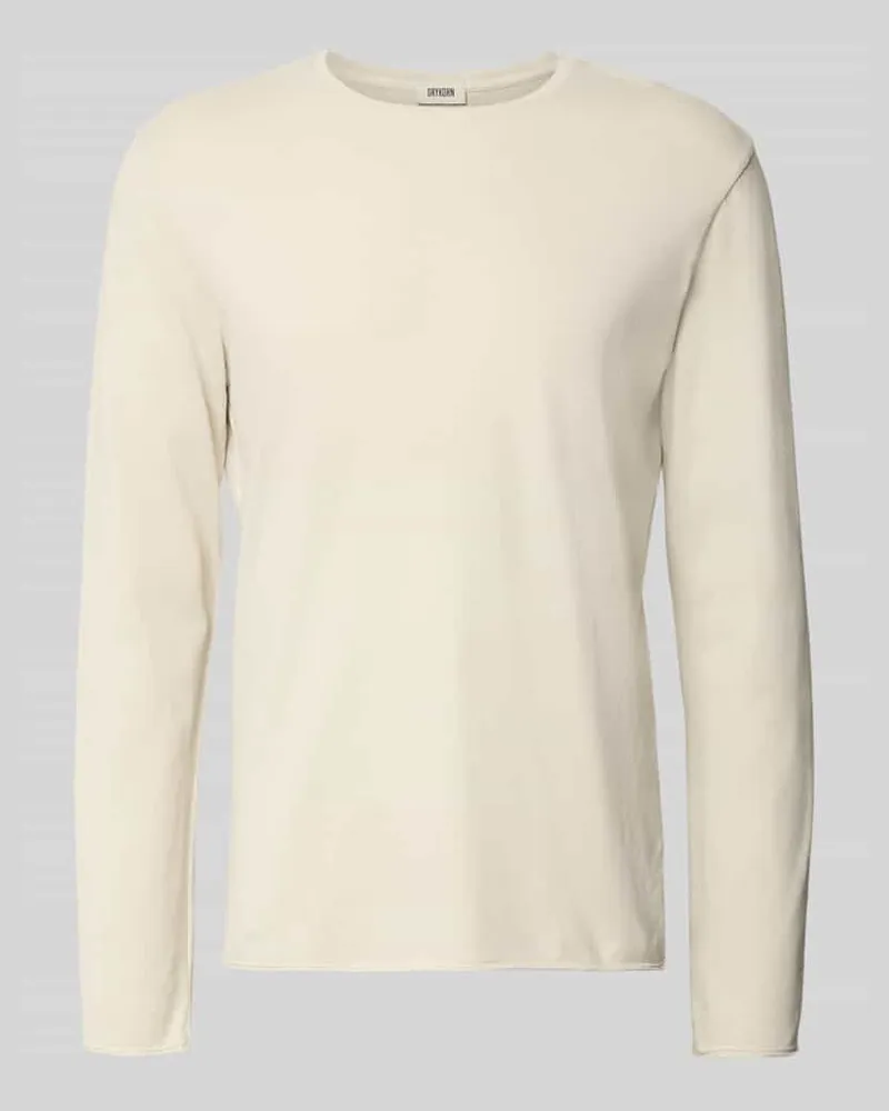 Drykorn Regular Fit Longsleeve aus reiner Baumwolle Modell 'Kendrick Offwhite