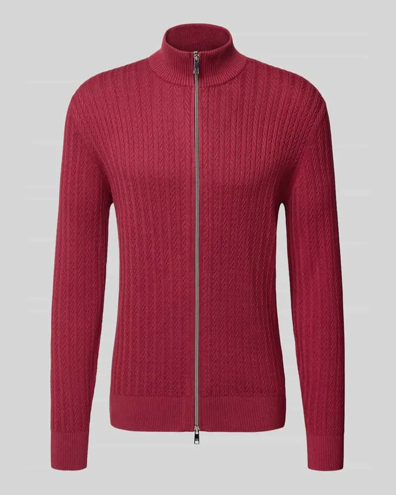 Christian Berg Strickjacke mit Reißverschluss Modell 'AMBROSIO Dunkelrot