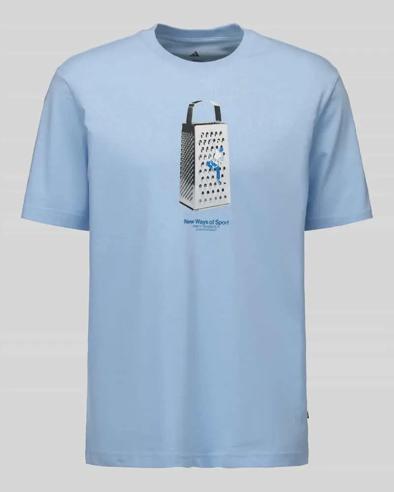 adidas T-Shirt mit witzigem Motiv-Print Hellblau