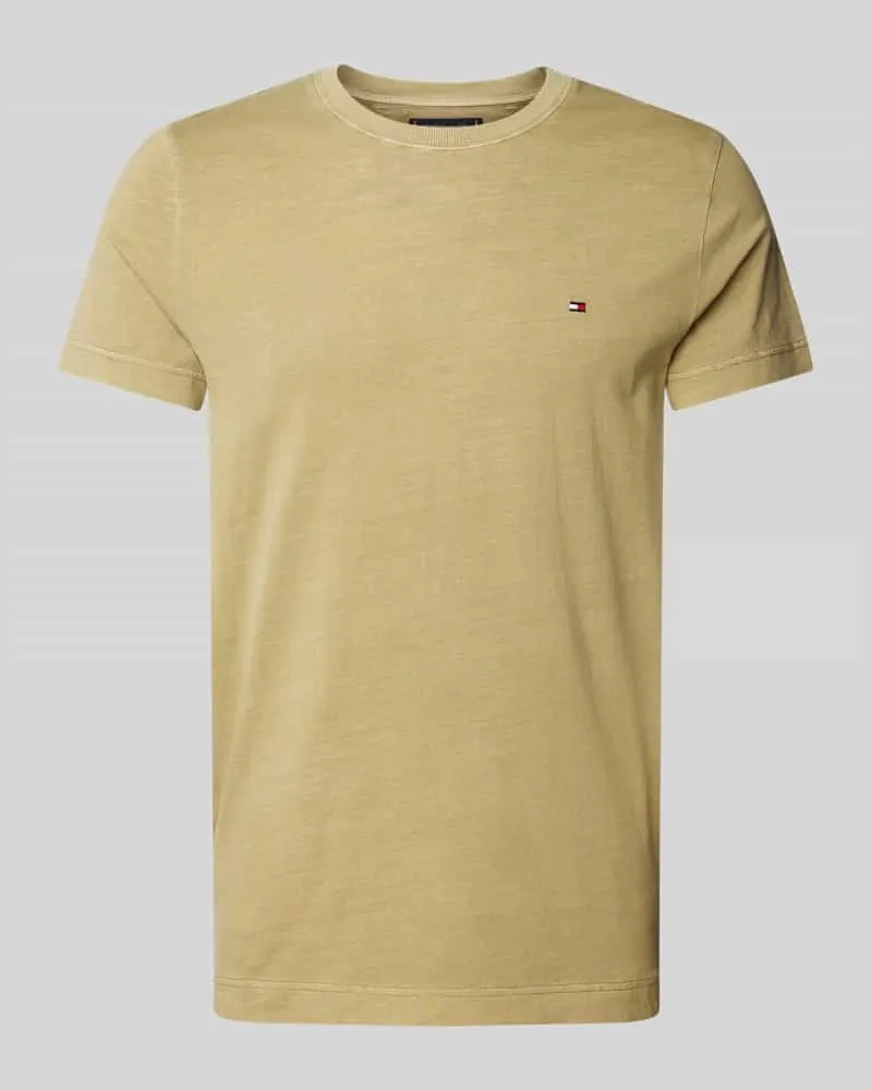 Tommy Hilfiger T-Shirt mit Label-Stitching Oliv