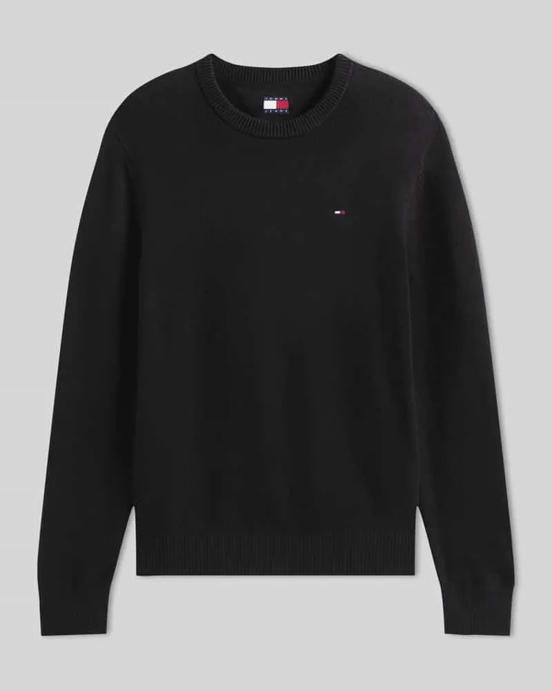 Tommy Hilfiger Regular Fit Pullover aus reiner Baumwolle Black