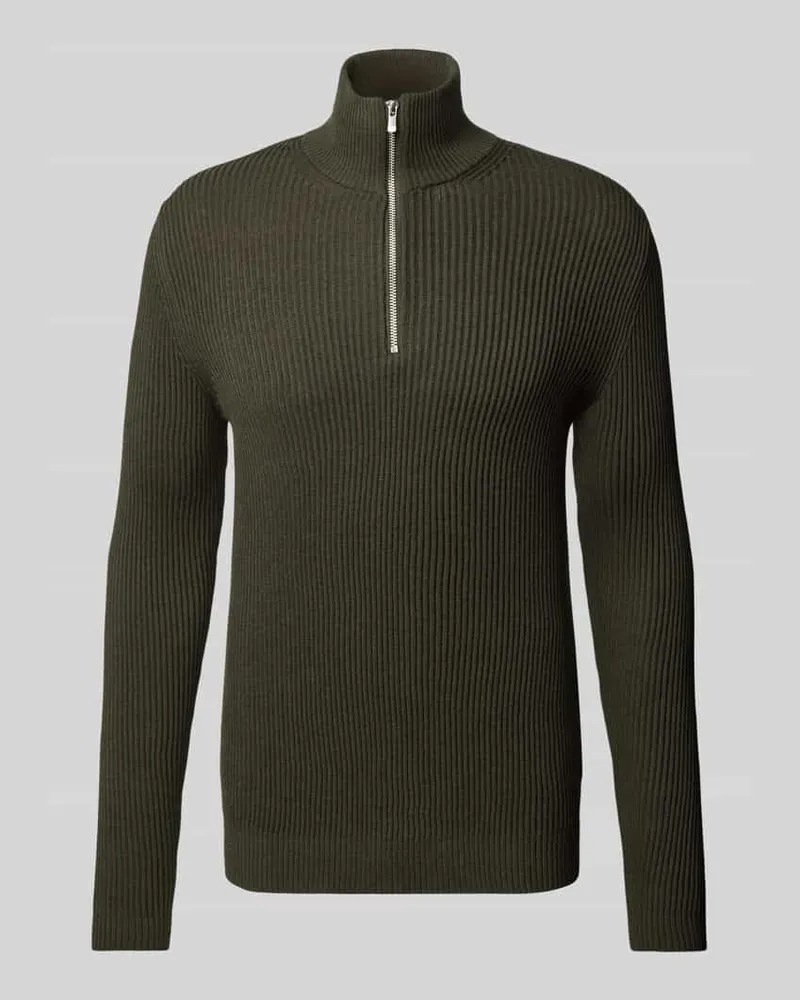 Jack & Jones Strickpullover mit Troyer-Kragen Modell 'RBLALIAM 