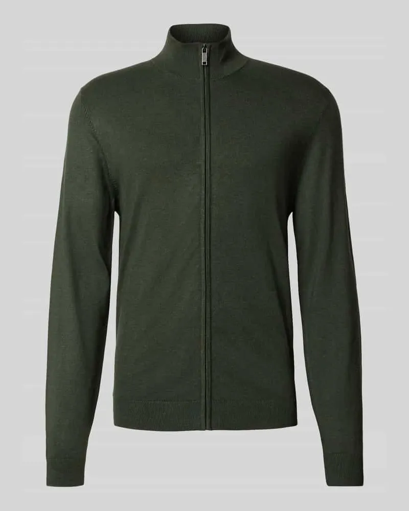 McNeal Slim Fit Strickjacke aus Viskose-Mix mit Reißverschluss 