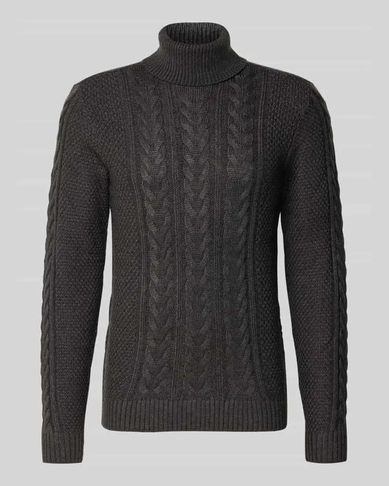 Blend Strickpullover mit Rollkragen Modell 'BASIM Anthrazit