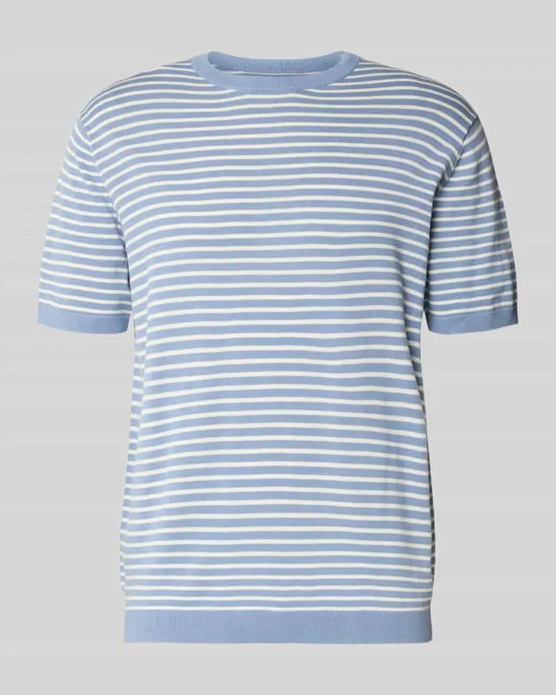 Christian Berg Strickshirt mit Rundhalsausschnitt Eisblau